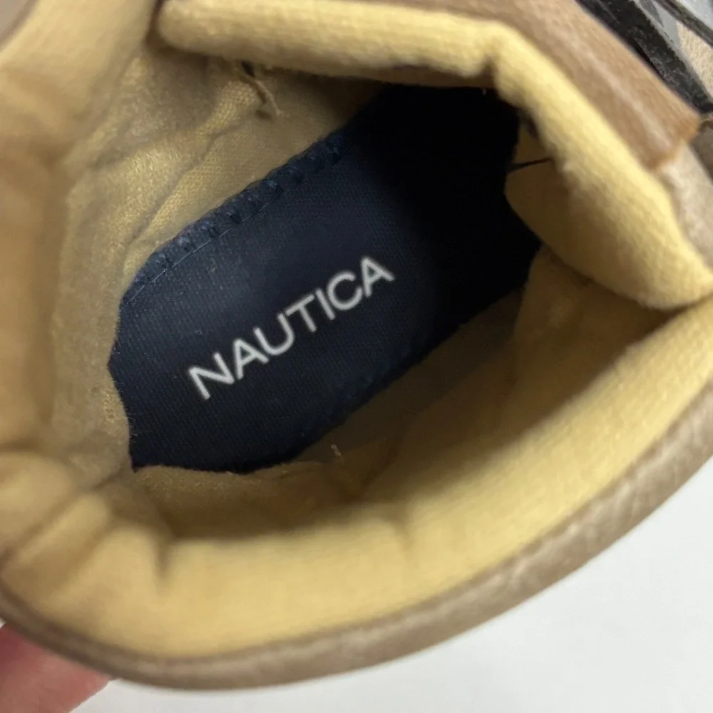NWOT Nautica Women's Sea Ripple Duck Boots Tan‎ Gray Size 6 Lace Up Side Zip